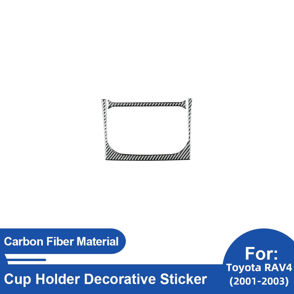 For Toyota RAV4 2001-2002-2003 Carbon Fiber Car Cup Holder Decorative Sticker Sticker Sticker Trim Film Accessories