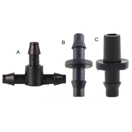 50 шт. Ёршовые соединители для шланга Капельный полив 1/4" Универсальные фитинги Тройник Т-образные соединители для 4/7 Водяной трубки Сад Газон Цветочный горшок