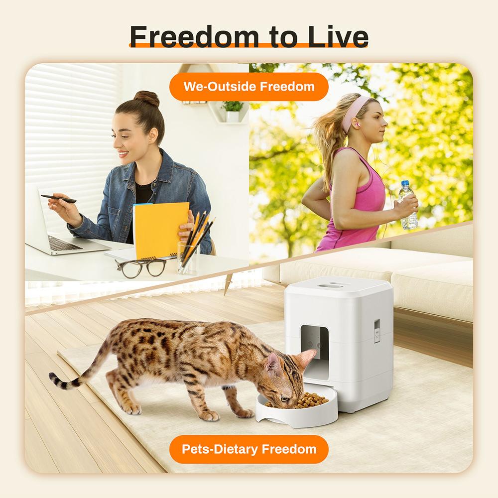 Petavista Автоматическая кормушка для кошек Умная WiFi кормушка для домашних животных Диспенсер для сухого корма Автоматическая кормушка для кошек и собак Аксессуары
