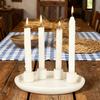 Ceramics Advent Candle Holder Matte Black White Taper Candle Tray 4 Candlestick Seats Dining