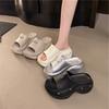 Thick-soled Heightening One-word Slippers for Women To Wear In Summer, New Lightweight Hole Shoes, Small Beach Cool Slippers