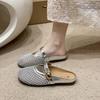 Модные женские тапочки Летние полые дышащие полутапочки Модные легкие удобные повседневные слипоны на плоской подошве Мюли Слайды