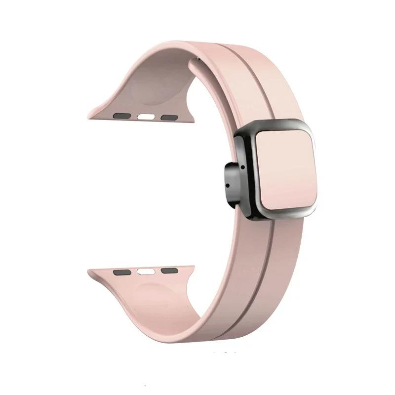 Новый силиконовый ремешок с магнитной застежкой для Apple Watch Band 44мм 45мм 38мм 49мм 40 42 41мм Спортивный браслет iWatch ultra 2 9 6 7 8 SE