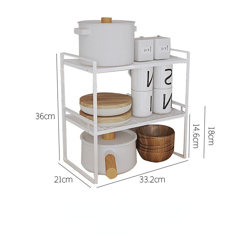 2Pack Cabinet Shelf Organizer Storage Rack Stackable Spice Rack Kitchen Space Saving Double-Layer Shelf Under Sink Storage Rack