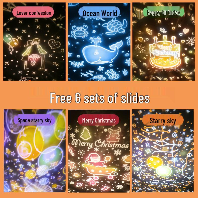 Светодиодный проектор «Звездное небо», DIY музыкальный подарок на день рождения, ночник-проектор