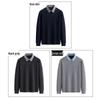 ROMON Men's Faux Two-Piece Polo Collar Knitted Sweater