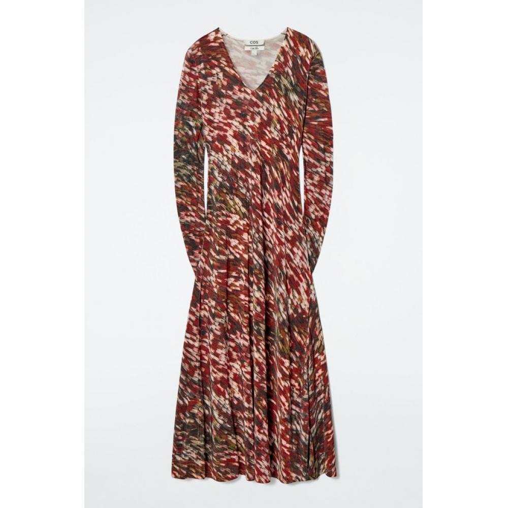 COS Japan Printed Semi Sheer Knit Maxi Dress