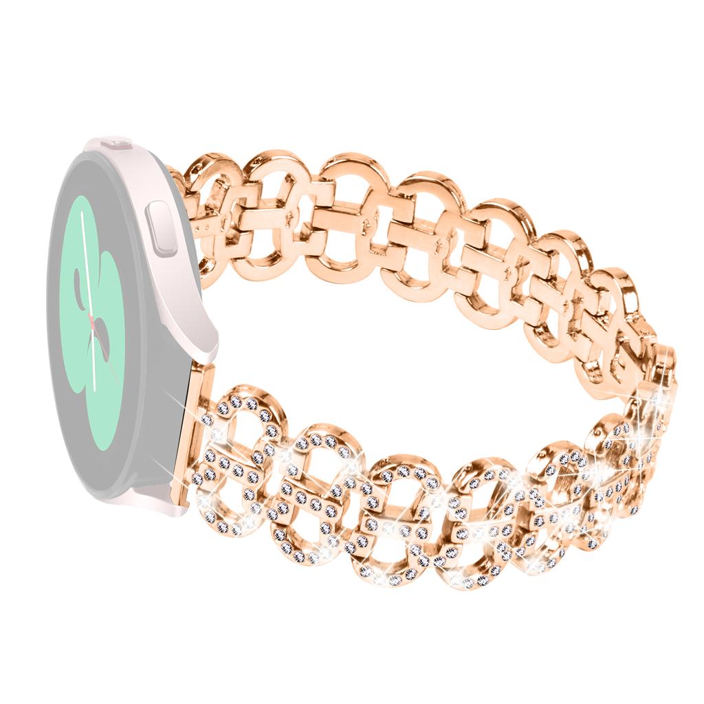 For Samsung Galaxy Watch Active 40mm Gourd Shape Band Rhinestones Decor Alloy Watch Strap