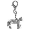 [Q4920] - Silver Charm Pendant 'Horse Riding' Silver (rhodium-plated) - 20x18 Mm
