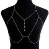Sexy Beach Body Jewelry: Exaggerated Tassel Necklace with Flash Diamond Pendant for a European and American Casual Look