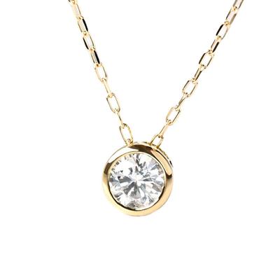 Ожерелье с одним бриллиантом Nude K18 Pt950 Один камень Карат 18K 18K Золото Фукурин Бриллиант Простой кулон Ювелирные изделия Рождественские украшения Рождественские украшения Рождество