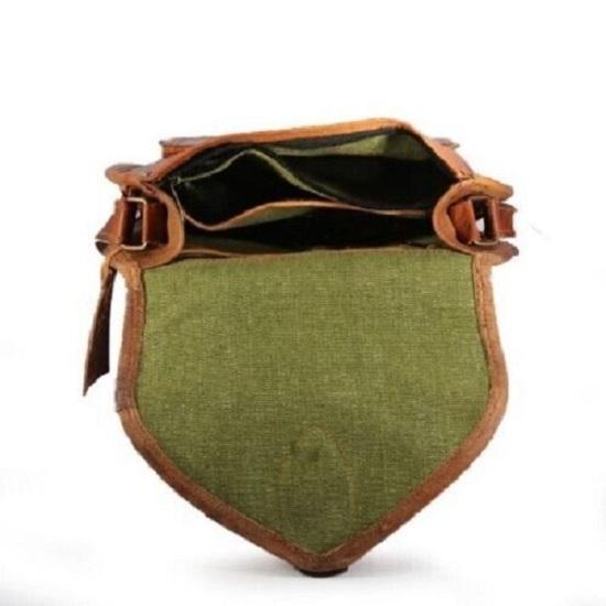 Vintage Brown Goat Leather Women Messenger Satchel Tote College Crossbody Purse