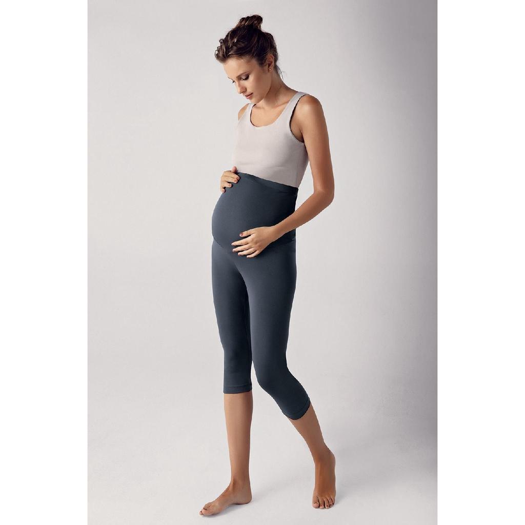 Регулируемые капри для беременных с высокой талией и сборкой ниже колена T08