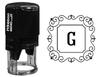 Printtoo G Alphabet Monogram Initial Square Swirl Border R-40 Self Inking Rubber Stamp Office