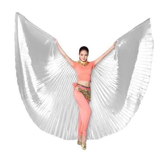 1 Set Belly Dance Wing with Telescopic Rod Eye-catching Wing Prop Cosplay Costume for Parties Festivals Decoration