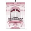Pink Flower Balcony Tower Paris Car Bicycle Umbrella Wall Art Print Canvas Painting Nordic Poster Decor Pictures For Living Room
