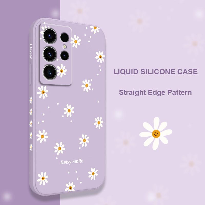 Чехол с ромашкой для Samsung Galaxy S25 S24 S23 S22 S21 S20 S10 S10E Ultra Plus FE Note 20 Ultra Plus