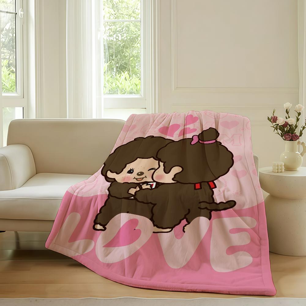 Cartoon Blanket Warm Soft Suitable For Bedroom Sofa Bed Living Room Office Travel M-Monchhichis-S Kawaii Camping Gifts