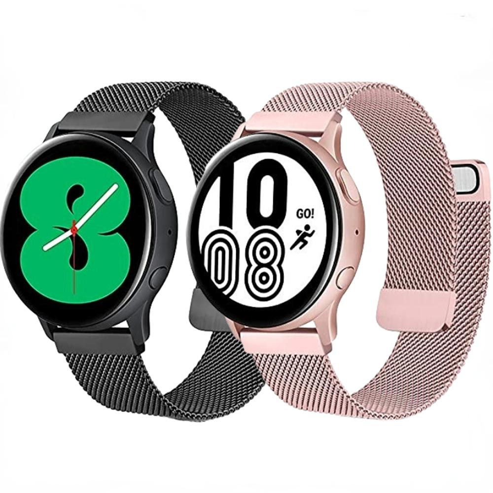 22 мм 20 мм Миланский ремешок для Samsung Watch 3/4/5/Active 2 Магнитный браслет из нержавеющей стали для Huawei Watch 3/GT 2/Amazfit GTR