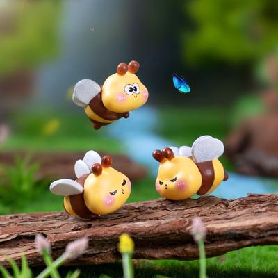 Милая маленькая фигурка пчелы Садовое ландшафтное украшение Подвесные аксессуары Микро-ландшафт Маленькие украшения