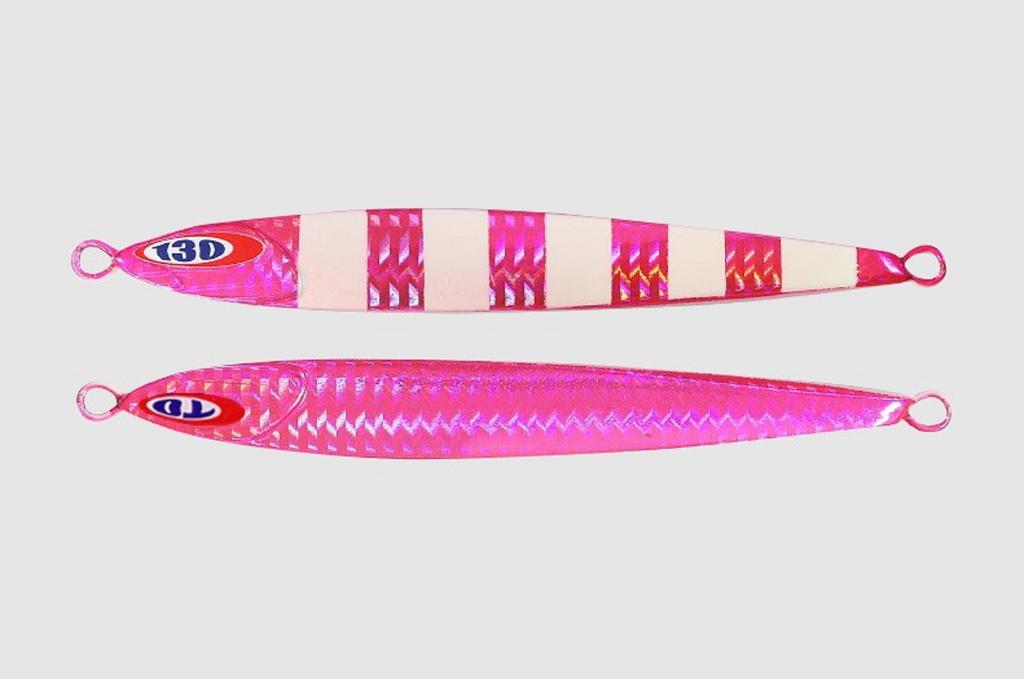 Jackall Metal Jig Anchovy Type 0 Flush Fall 130g Pink Glow Stripe (8281)