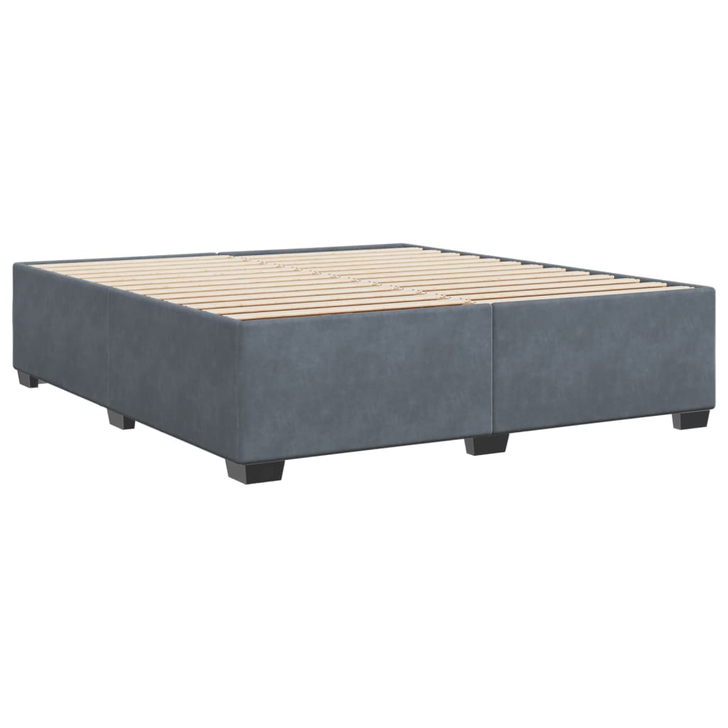 Bed Frame without Mattress Dark Grey 180 x 200 cm Velvet