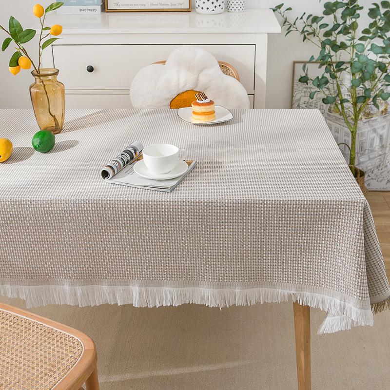Wind Cotton And Linen French Tablecloth Small Round Table Light Luxury Birthday Photo White Japanese Tablecloth Dormitory Blanket