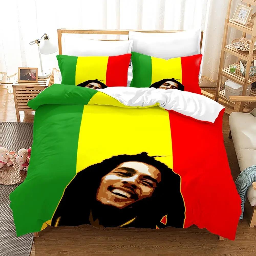 Bob Marley Duvet Cover Collections Music Legends Jamaica Singer Comfortable Bedspreads Queen King Size Bedding Collections