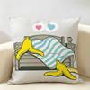 Funny Banana Fancy Art Cushion Cover Natural Linen Organic Fabric DoubleSided Printing Room Sofa Decor Pillow Case