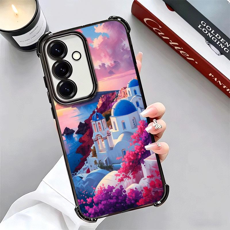 Санторини Греция Лето Мягкий Чехол Для Телефона Для Samsung A17 A27 A07 A37 A57 A16 A56 A15 A55 A14 A54 A13 A53 A26 A36 A25 A35 A24 A34