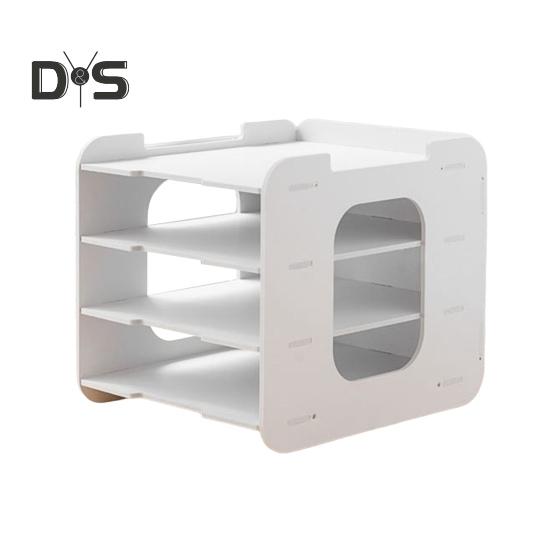 Стеллаж для хранения файлов, настольный органайзер, большая вместимость, многослойная конструкция с перегородками, простая сборка держателя файлов