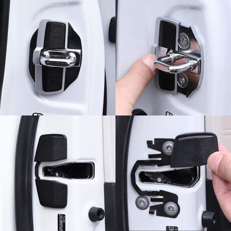 C63D Vehicles Door Stabilizer Lock Cover For LC LS LX RX UX Noise Reduction Anti Shake Regulator Easy Installation Metal Mixture