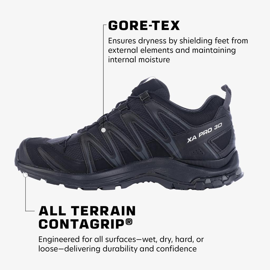 SALOMON XA PRO 3D Кроссовки для трейлраннинга Размер см GORE-TEX Мужские, Черный/Черный/Магнит, 26.0