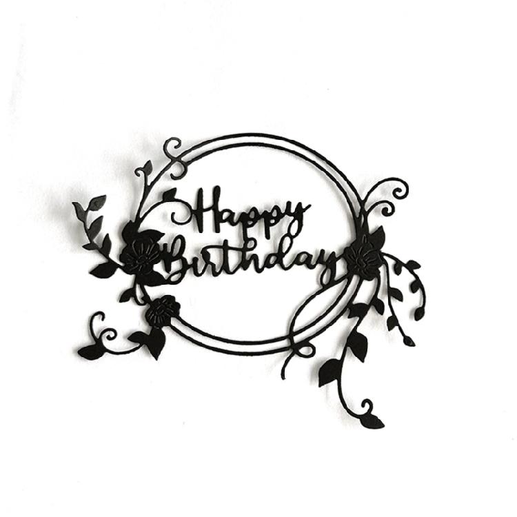 Wreath Cutting Dies for Photo Scrapbooking Card Making Decorations Embossing Stencils Happy Birthday Die Cuts
