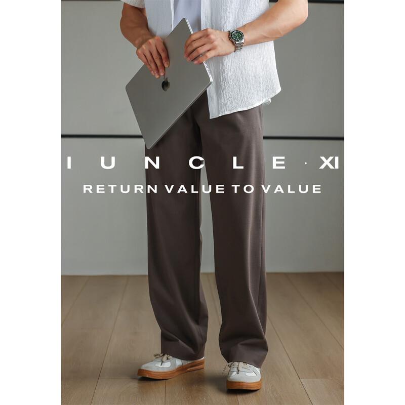 Мужские брюки iunclexi в стиле business casual, устойчивые к складкам, с двумя складками