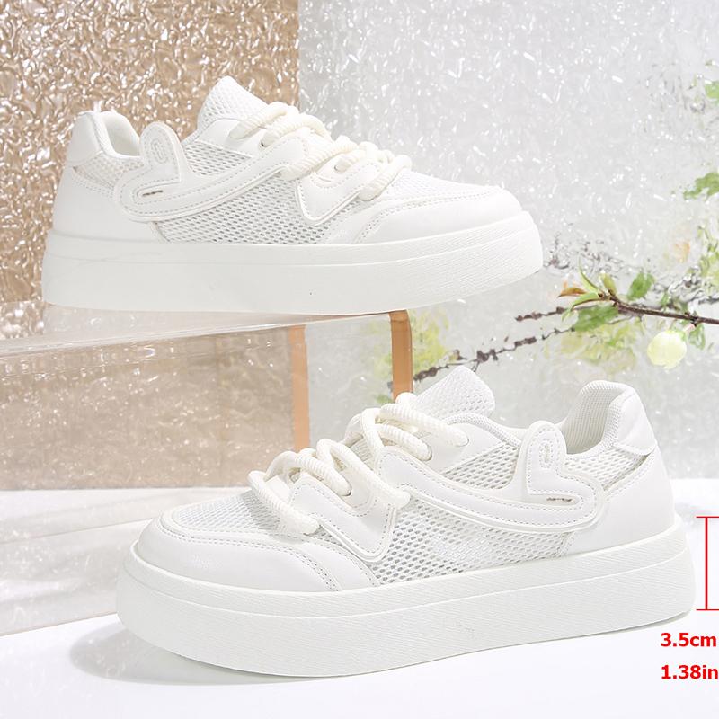 Fashion 2025 New Breathable White Sneakers Women Comfortable Thick Bottom Vulcanizd Shoes Woman Spring Summer Lace Up Causal Sneakers