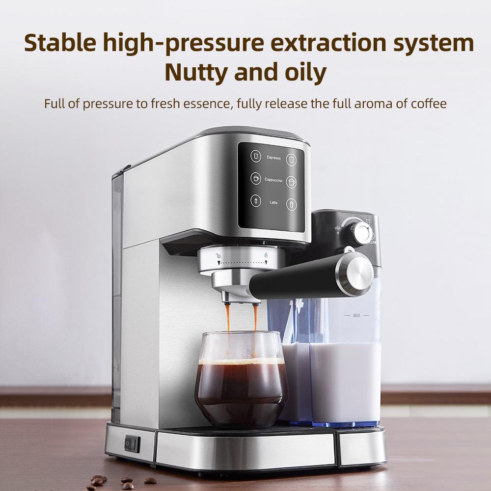 Electric Coffee Machine with Automatic Milk Frothing System 1350W 20Bar Mini Coffee Maker with