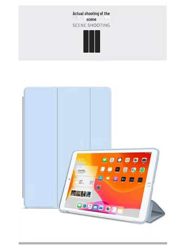 Triple-Fold Solid Color iPad Protective Cover for Pro 11/Air 4 & 5/iPad 10th Gen 10.9 inch/Mini 6/10.2 Inch