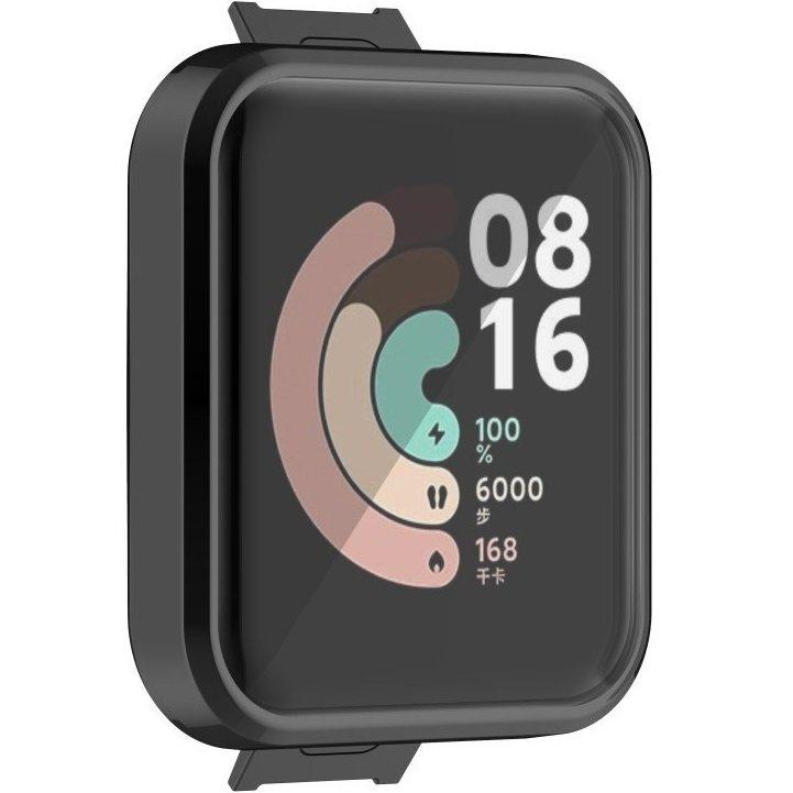 2in1 Silicone Case with Screen Protector for Xiaomi Mi Watch Lite, Black
