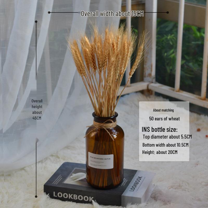 Natural Wheat Ear Dried Flower Bouquet: Barley Decor for Living Room, Bedroom, or Shop
