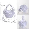 White Flower Basket Handheld Storage Basket Romantic Silk Flower Basket Wedding Bridesmaid