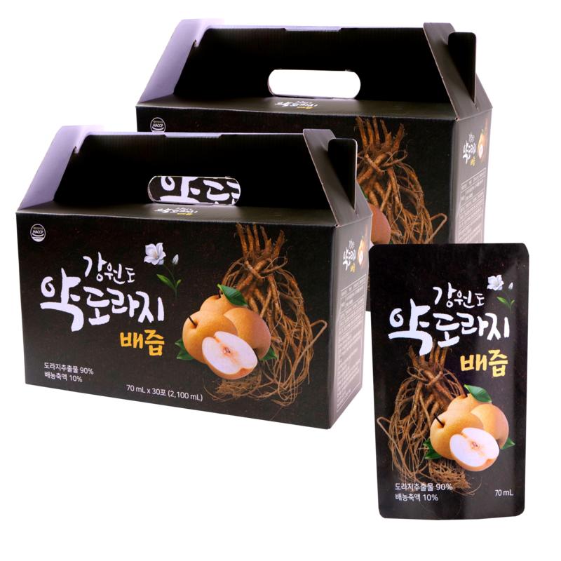 Gangwon-do Medicinal Bellflower Pear Juice Bellflower Pear Juice 100% Natural, 2.1L, 2 Boxes