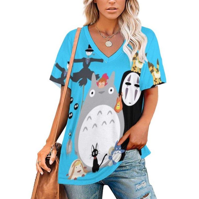 Fashion Women's Top Flowers Print T-shirt Short Sleeve Casual V-neck Tee 5xl Summer Female Holiday Oversized Women Pullover