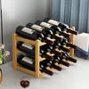 Bamboo Wine Rack Holder Bar Cabinets Stackable Storage Cube Tabletop for Champagne Multilayer DIY Assembled Natural Wood