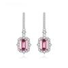 Натуральные серьги-капли из серебра 925 пробы с розовым морганитом изумрудной огранки, винтажные элегантные серьги с драгоценными камнями для женщин, роскошные изящные ювелирные изделия