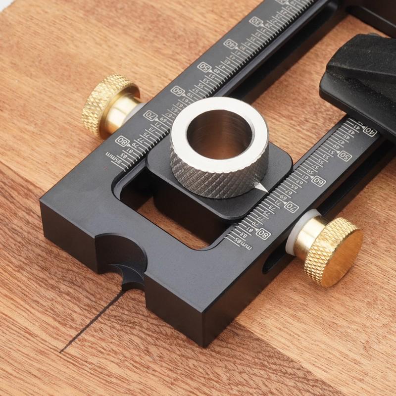 Woodworking 2 in 1 Drill Puncher Locator Cross Oblique Flat Head Puncher Screw Jig Bed Cabinet ScrewS Punch Locator