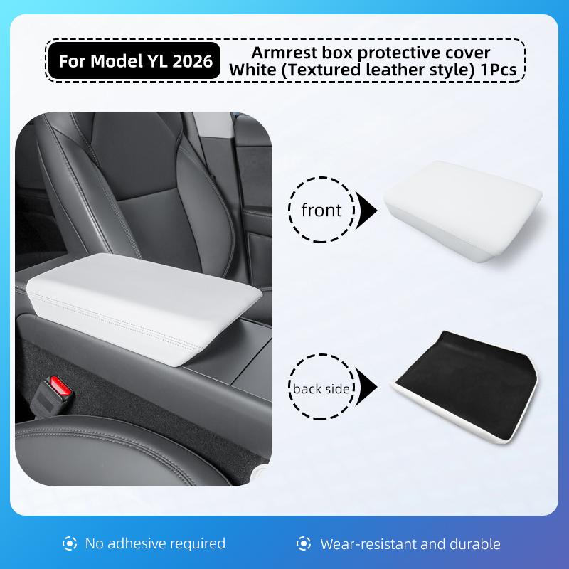 Car Center Console Armrest Pad For Tesla Model YL 2026 6 seats Auto Central Armrest Box Cover Anti-Scratch Accessories