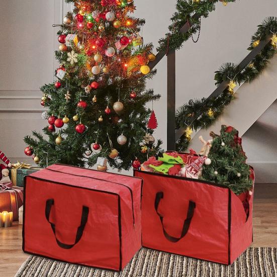 Сумка для хранения рождественской елки Yousheng Вместительная Водонепроницаемая Пыленепроницаемая Усиленная Устойчивая к разрывам Тканая ПЭ Органайзер для хранения елки