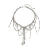 Metal Chain Love Heart Pendant Choker Trendy Goth Style Necklace Multilayer Tassel Necklace  Lady