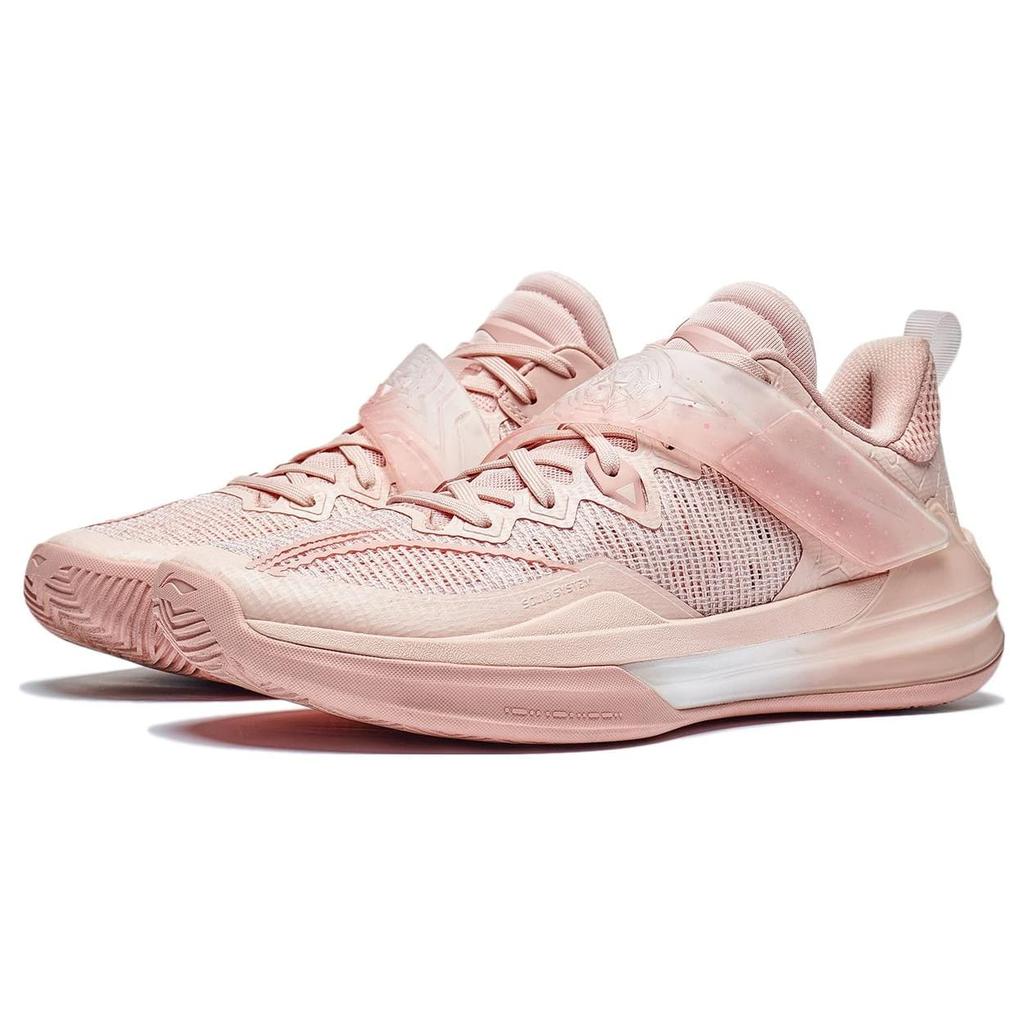 Li Ning Liren3 TEAM Износостойкие Дышащие Низкие Баскетбольные Кроссовки Мужские Персиково-Оранжевые Розовые ABAS095-9